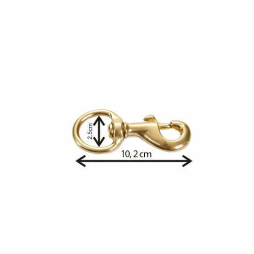 Zdjęcie produktu Karabińczyk pełny mosiądz długość - 10,2cm; ucho - 2,5cm