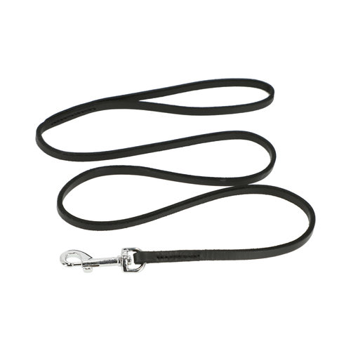 Product photo SOFT BLACK Leather Leash With Handle, Sewn
