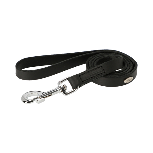 Product photo SOFT BLACK Leather Leash With Handle, Sewn