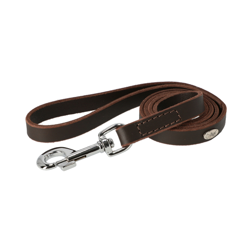 Product photo SOFT BROWN Leather Leash With Handle, Sewn