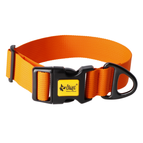 Zdjęcie produktu Szeroka obroża z taśmy dla średnich i dużych psów - Czarne Okucia